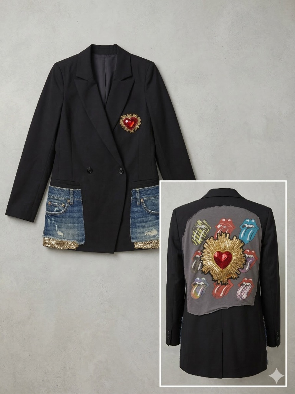 Wildfang Rolling Stones One-of-a-kind statement blazer